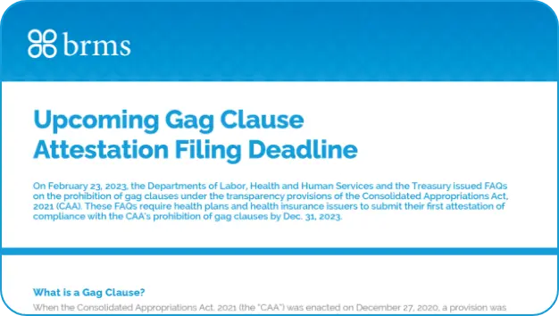 Upcoming Gag Clause Attestation Filing Dealine